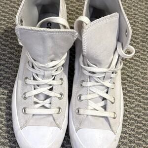 Light Gray Converse All Star Chunky Sole Boots US 8